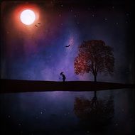 landscape of mystical night