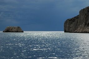 dark storm clouds over the sea