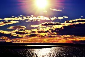 beautiful evening sky in France
