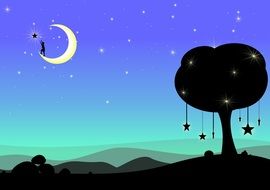 moon dream fantasy drawing