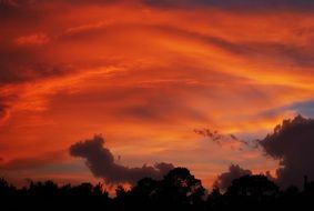 orange clouds in the sky during sunset