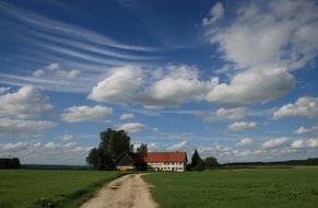 landscape of cloud road to the farm