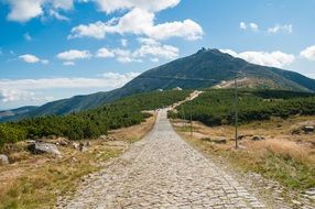road leading to the mountains