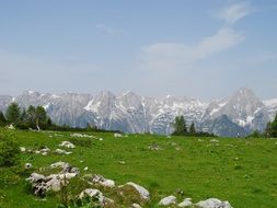 panorama of snowy mountains