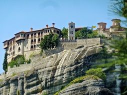 Monastery on a mountain in Greece