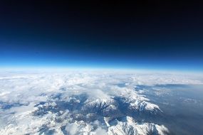 aerial view of mountains peaks