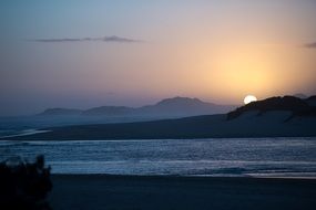 sunset seashore view