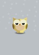 painted owl under the snowfall