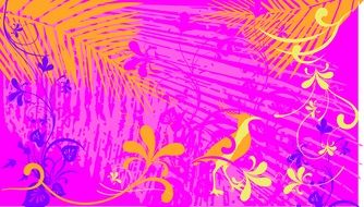 spring tropical floral palm bird draft