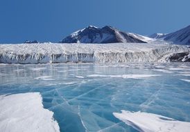 very beautiful blue ice lake