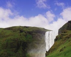 waterfall from a high cliff