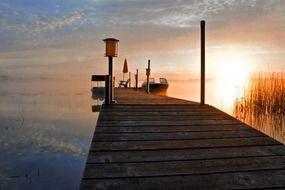 beautiful pier on the pond