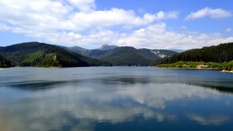 Pagorama of Bolboci Lake in Romania