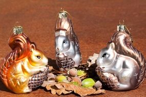 Beautiful and colorful Christmas squirrel decorations