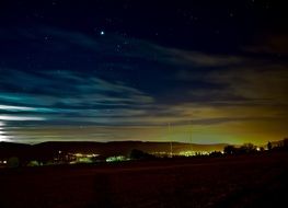 city lights in dark star night