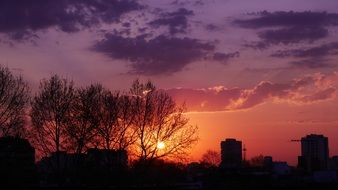 scenic sky at bright sunset