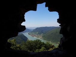 View of the river from natural cliffs