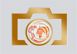 Clipart of Earth photography symbol