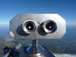 huge binoculars for a view of the sea and mountains in Turkey