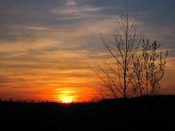 evening cloudy sky at sunset