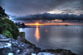 scenic sunset in brittany