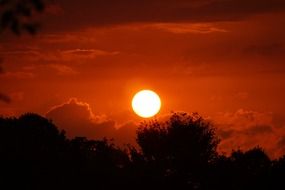 hot sub at sunset