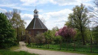 chapel among the picturesque nature in the netherlands