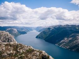 Photo of the mountains near the lake