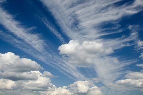 clouds cumulus cirrus sky blue