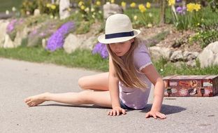 barefoot girl on the ground