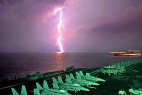 Lightning in the ocean