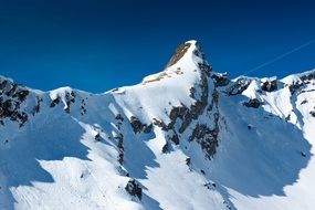 bright apex mountain summit snow top