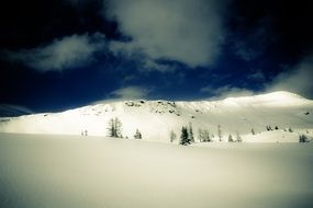 view of the snowy mountains