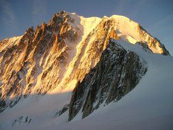 ice channel in alpine mountains