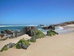 Rocks on a sand beach