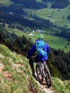 mtb biker in alpine mountains