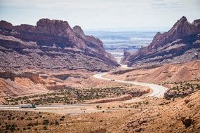 road way on a mountains