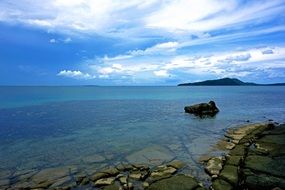 quiet calm ocean water in cambodia