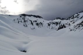 Landscape of the snowy mountains