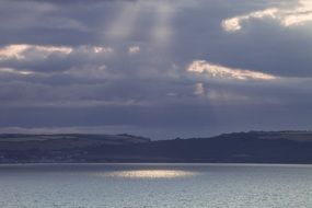 ray of sunlight on a lake