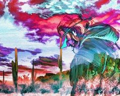 surreal landscape drawing