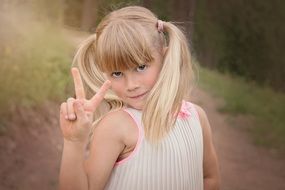 posing cute blond girl