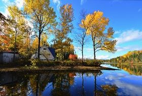 landscape of colorful autumn nature