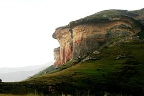 panorama of golden-pink rocks