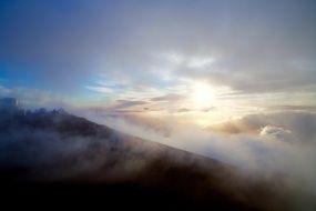 sunset in high mountains