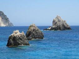 cliffs in ocean water near the beach