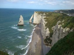 chalk cliffs in etretat