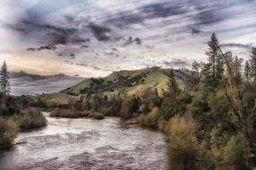 Drawing of American River in California clipart