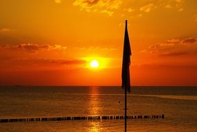 landscape of beach at sunset