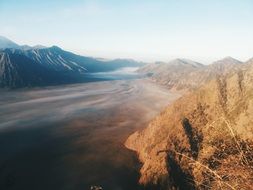 Landscape of the mountains and the valley